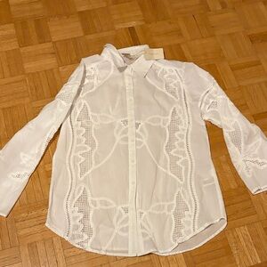 Magaschoni White Lace Shirt
